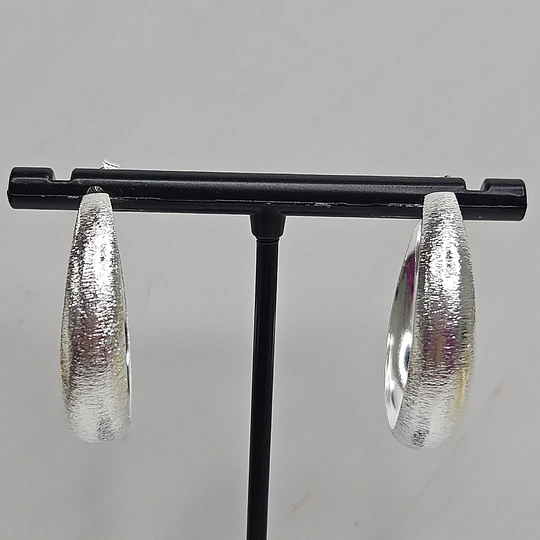 ARGOLLAS LIJADAS EN PUNTA 33MM ENCH.PLATA