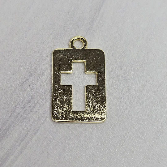 COLGANTE MEDALLA CRUZ CALADA 20MM ENCH.ORO
