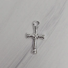 COLGANTE CRUZ PATRON AMARRAS 20MM ENCH.PLATA