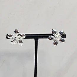 AROS FLOR PLUMERIA 20MM ENCH.PLATA
