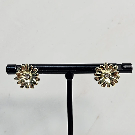 AROS FLOR MINI MARGARITA CIRCÓN 11MM ENCH.ORO