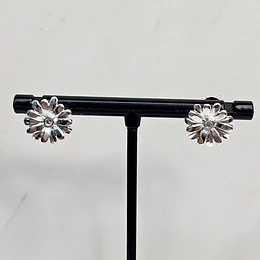 AROS FLOR MINI MARGARITA CIRCÓN 11MM ENCH.PLATA 