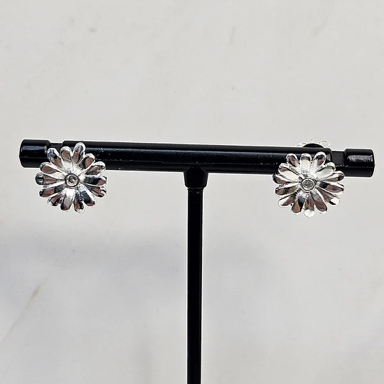 AROS FLOR MINI MARGARITA CIRCÓN 11MM ENCH.PLATA 