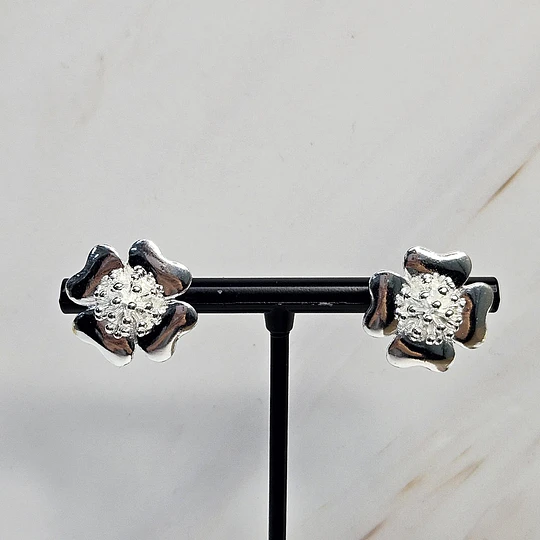 AROS FLOR DEL CORNO 18MM ENCH.PLATA