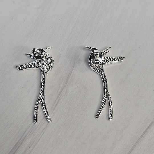 AROS COLIBRI ALARGADO 34MM ENCH.PLATA