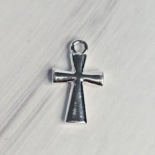 COLGANTE CRUZ LISA 19MM ENCH.PLATA