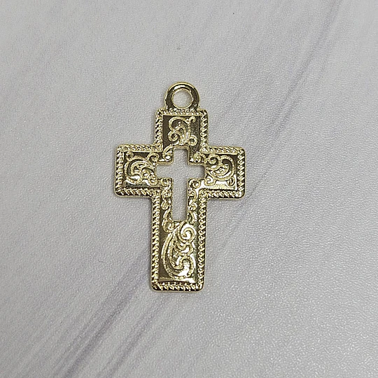 COLGANTE CRUZ RELIEVE 20MM ENCH.ORO