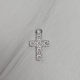COLGANTE CRUZ FLOREADA 17MM ENCH.PLATA