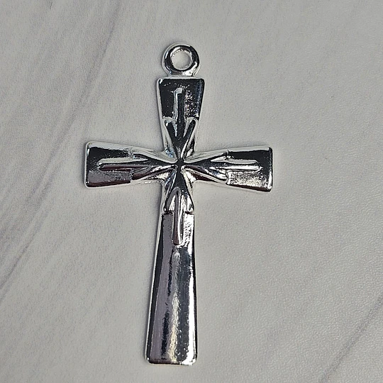 COLGANTE CRUZ MODERNA 34MM ENCH.PLATA