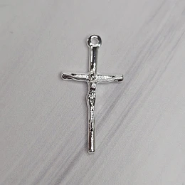 COLGANTE CRUCIFIJO FINO 25MM ENCH.PLATA