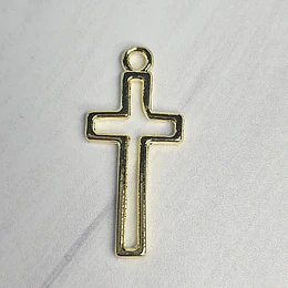 COLGANTE CRUZ CALADA 22MM ENCH.ORO