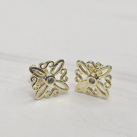 AROS NUDO DE BRUJA CIRCÓN 13MM ENCH.ORO
