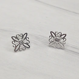 AROS NUDO DE BRUJA CIRCÓN 13MM ENCH.PLATA