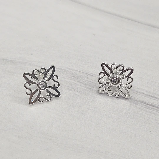 AROS NUDO DE BRUJA CIRCÓN 13MM ENCH.PLATA