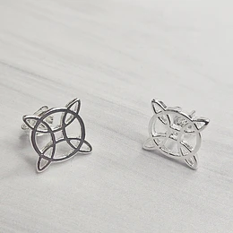AROS NUDO DE BRUJA CIRCULAR 15MM ENCH.PLATA