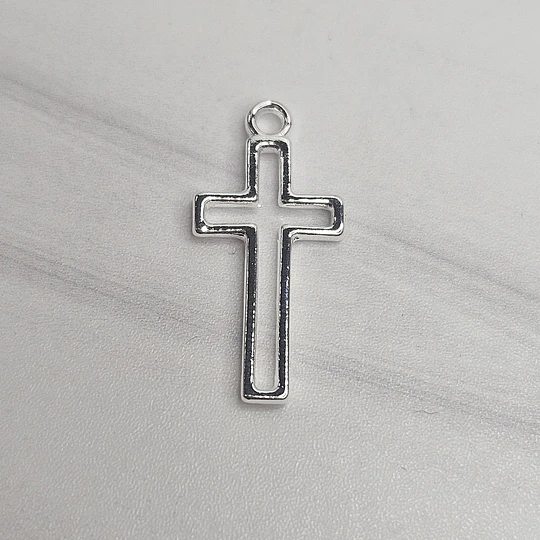 COLGANTE CRUZ CALADA 22MM ENCH.PLATA