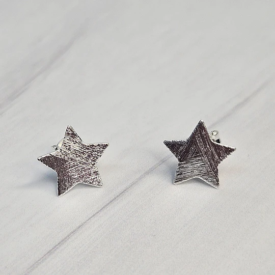 AROS ESTRELLA LIJADA 12MM ENCH.PLATA