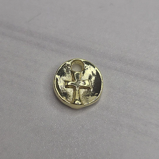 MINI MEDALLA CRUZ 9MM ENCH.ORO
