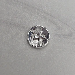 MINI MEDALLA CRUZ 9MM ENCH.PLATA