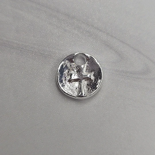 MINI MEDALLA CRUZ 9MM ENCH.PLATA