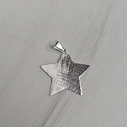 COLGANTE MINI ESTRELLA LIJADA 21MM + VALIER ENCH.PLATA