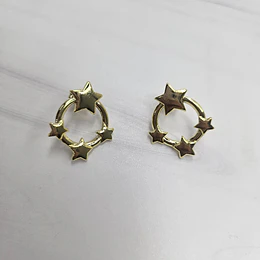 AROS CIRCULO ESTRELLADO 21MM ENCH.ORO
