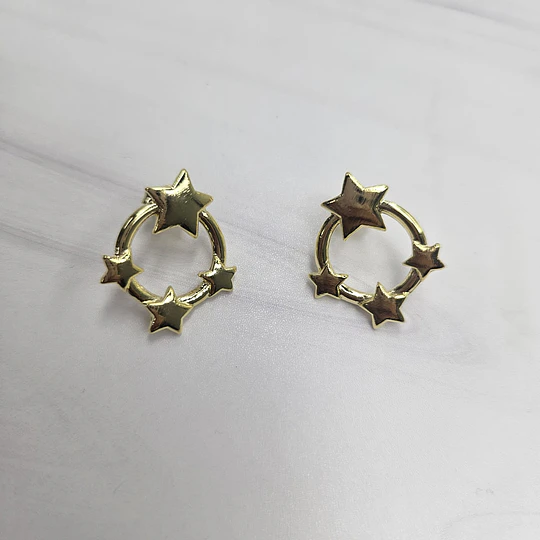 AROS CIRCULO ESTRELLADO 21MM ENCH.ORO