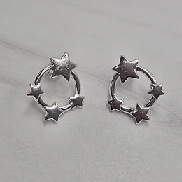 AROS CIRCULO ESTRELLADO 21MM ENCH.PLATA