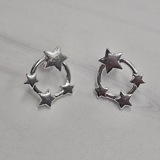 AROS CIRCULO ESTRELLADO 21MM ENCH.PLATA