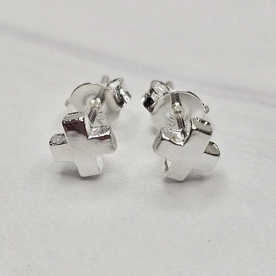 AROS MINI CRUZ LISA 5MM ENCH.PLATA