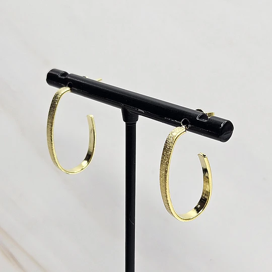 ARGOLLAS PLANAS OVALADAS LIJADAS 25MM ENCH.ORO