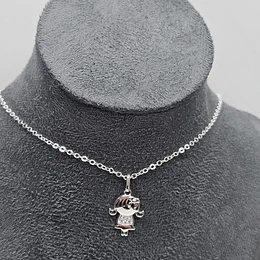 COLLAR NIÑA CIRCONES 45CM ENCH.PLATA