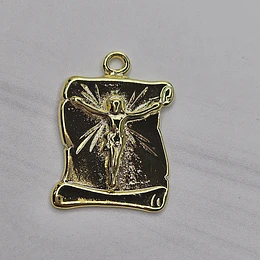COLGANTE PERGAMINO CRISTO 23MM ENCH.ORO