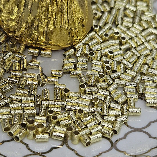 MOSTACILLA TUBO SATINADA 2MM ENCH.ORO