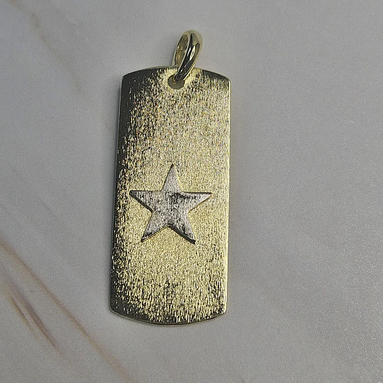 COLGANTE PLACA ESTRELLA 43MM ENCHAPE ORO/PLATA