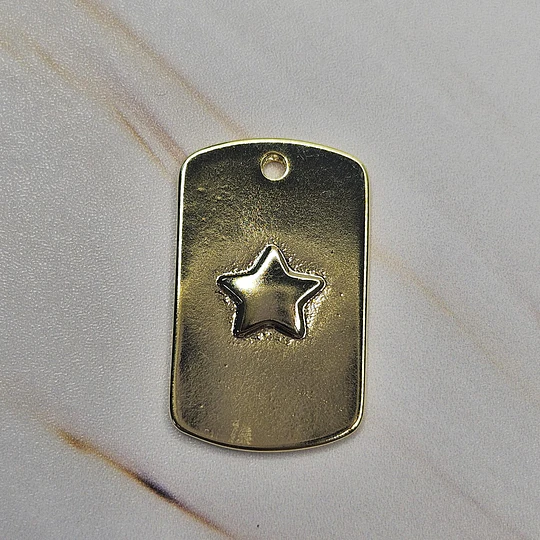 COLGANTE PLACA ESTRELLA LISA 23MM ENCH.ORO