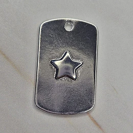 COLGANTE PLACA ESTRELLA LISA 23MM ENCH.PLATA