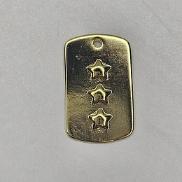 COLGANTE PLACA TRIPLE ESTRELLA LISA 23MM ENCH.ORO