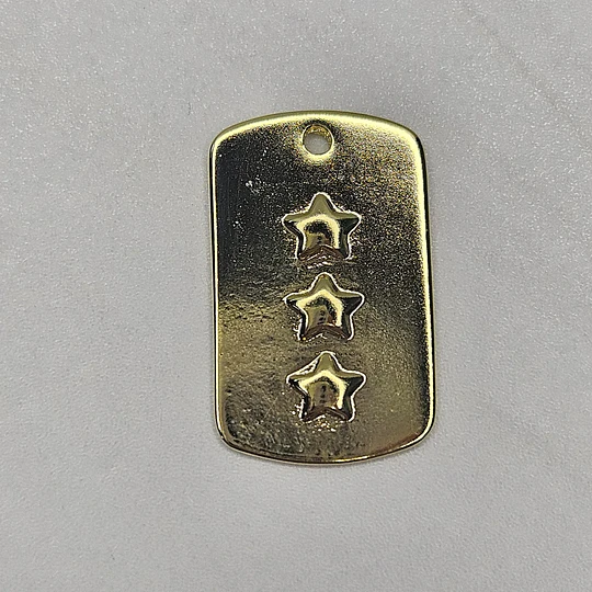 COLGANTE PLACA TRIPLE ESTRELLA LISA 23MM ENCH.ORO