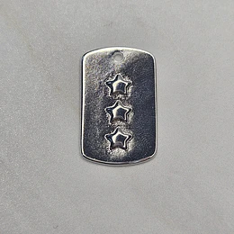 COLGANTE PLACA TRIPLE ESTRELLA LISA 23MM ENCH.PLATA