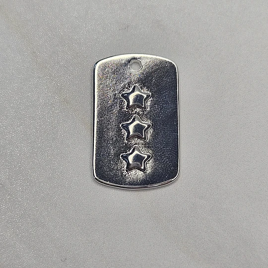 COLGANTE PLACA TRIPLE ESTRELLA LISA 23MM ENCH.PLATA