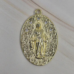 MEDALLA VIRGEN DE LOS RAYOS TEXTURIZADA 30MM ENCH.ORO
