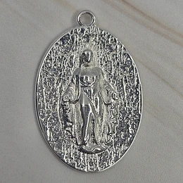MEDALLA VIRGEN DE LOS RAYOS TEXTURIZADA 30MM ENCH.PLATA