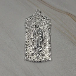 COLGANTE MAXI VIRGEN GUADALUPE 48MM ENCH.PLATA