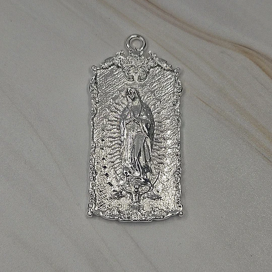 COLGANTE MAXI VIRGEN GUADALUPE 48MM ENCH.PLATA