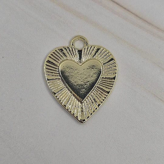 COLGANTE CORAZÓN TALLADO 21MM ENCH.ORO