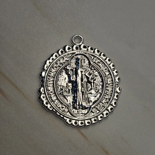 COLGANTE SAN BENITO IRREGULAR TEXTURIZADO 32MM ENCH.PLATA