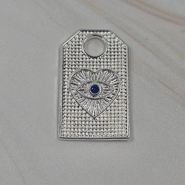 MEDALLA OJO TURCO CIRCÓN 27MM ENCH.PLATA