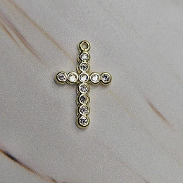 COLGANTE CRUZ CIRCONES 20MM ENCH.ORO