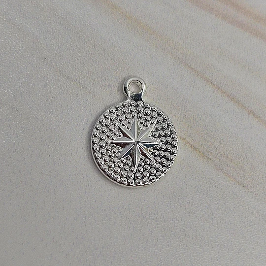 MINI MEDALLA ESTRELLA GUÍA 10,5MM ENCH.PLATA